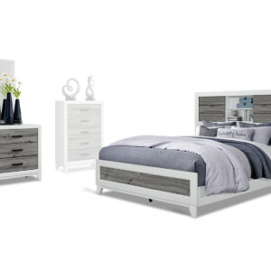 Lisbon Bed, Dresser, Mirror and Nightstand