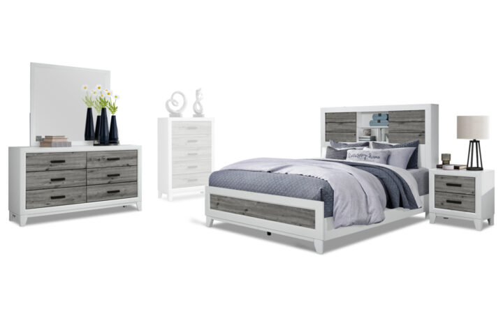 Lisbon Bed, Dresser, Mirror and Nightstand