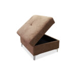 Manhattan Sectional Sofa Ottoman in Brown Chenille