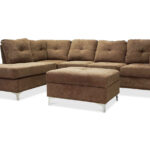 Manhattan Sectional Sofa Ottoman in Brown Chenille