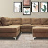 Manhattan Sectional Sofa, Ottoman Lifestyle in Brown