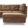 Manhattan Sectional Sofa, Ottoman in Browm Closeup - 01