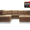 Manhattan Sectional Sofa with Free Ottoman in Brown Chenille - BF