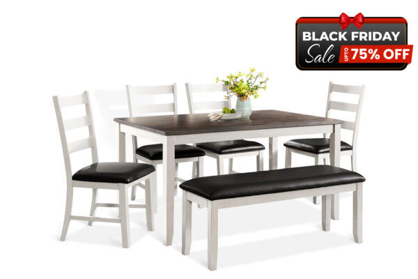 Martin Dining Room Set in White - BF