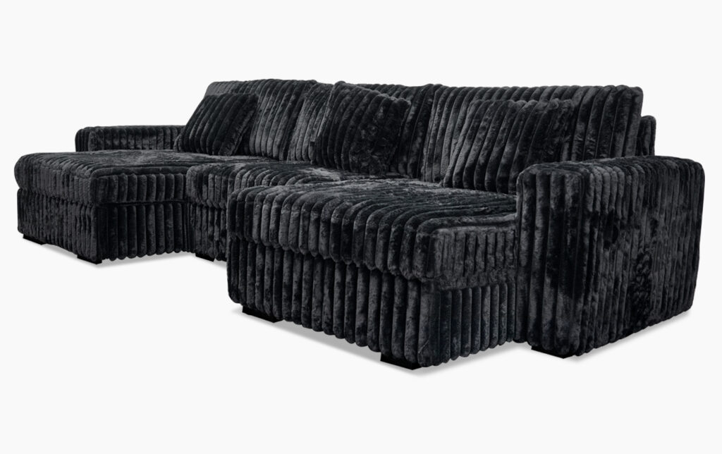 Monaco 3 PC Modular Sectional with 2 Chaise in Black - Furniture Mecca