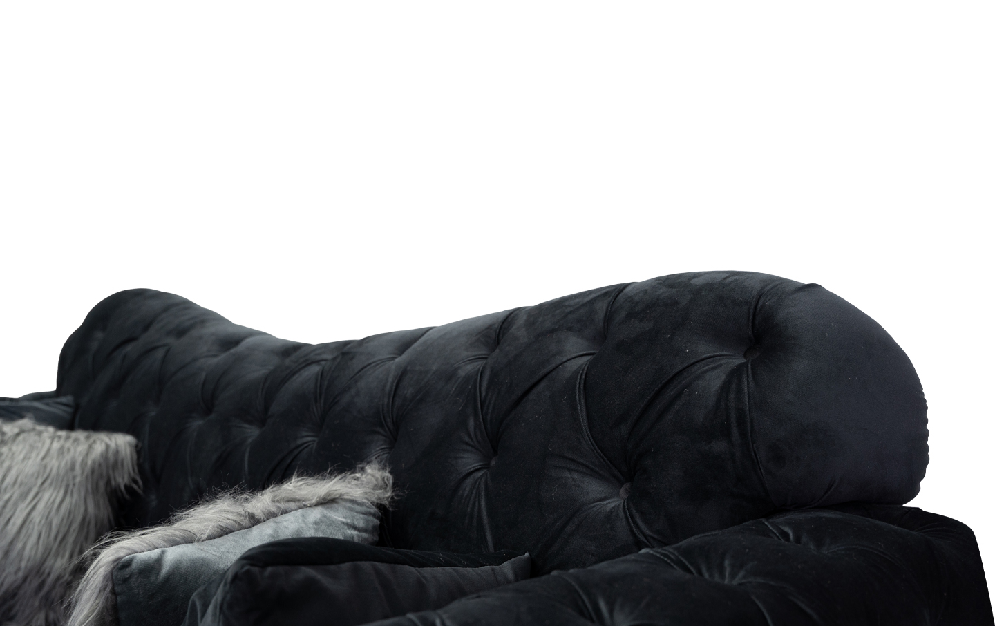 Scarlett Sofa and Loveseat in Black Closeup - 01