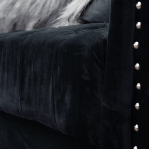 Scarlett Sofa and Loveseat in Black Closeup - 02