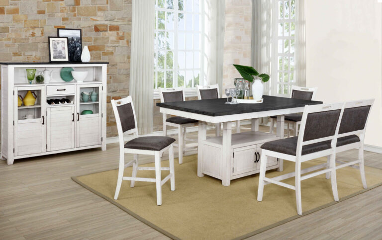 Thomas Pub Dining Room Lifestyle in White