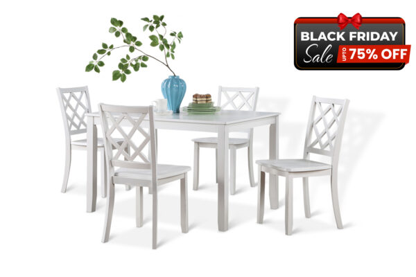 Trellis Dining Room Set in White - BF