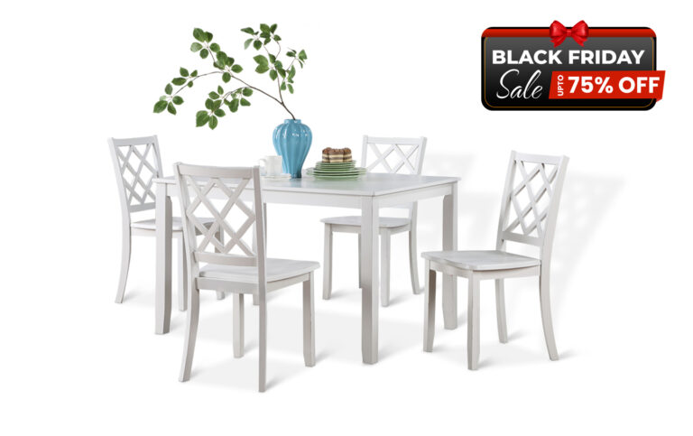 Trellis Dining Room Set in White - BF