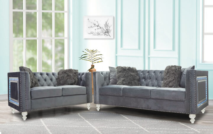 Artic Gray Sofa and Loveseat Lifestyle