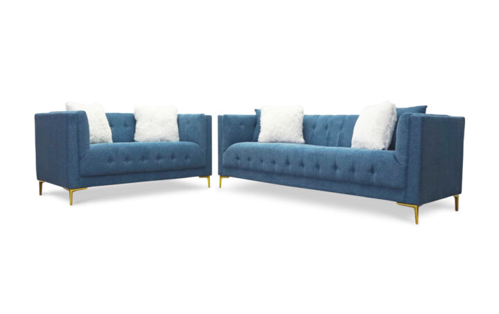 Ashley Bule Sofa and Loveseat - 01