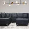 Manhattan Sectional in Black PU Lifestyle