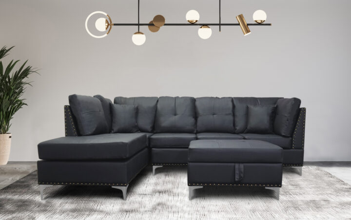 Manhattan Sectional in Black PU Lifestyle