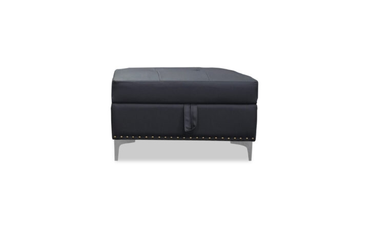 Manhattan Ottoman in Black PU - 01