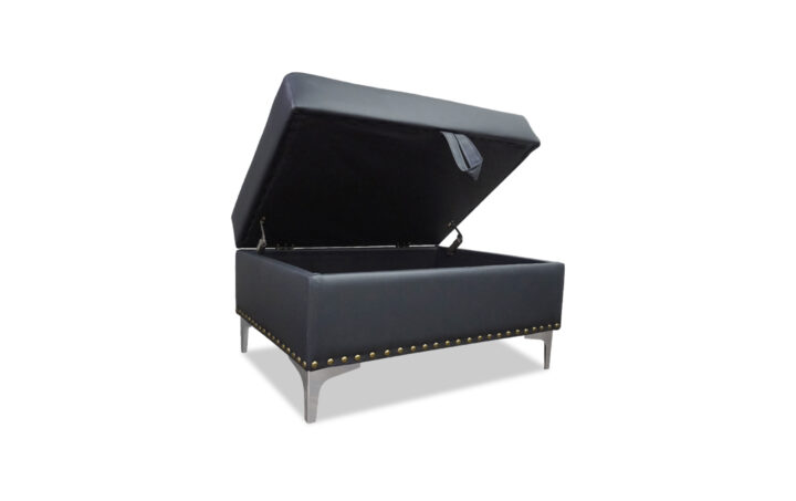 Manhattan Ottoman in Black PU - 03