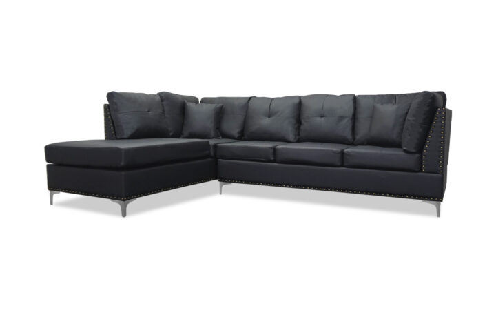 Manhattan Sectional Sofa in Black PU - 01