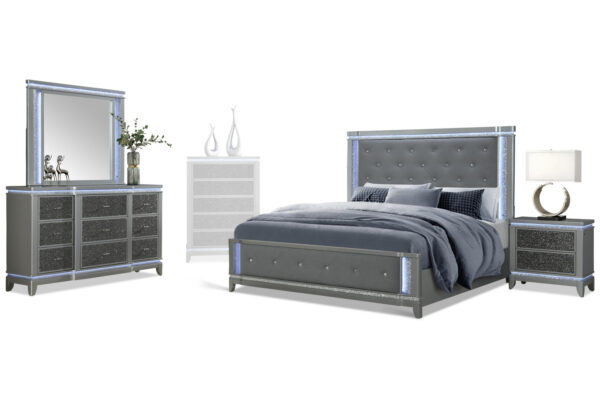 Alina Bed, Dresser, Mirror and Nightstand