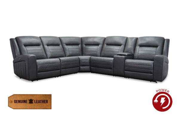 Chesapeake 6PC Power Sectional Dark Gray