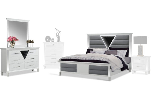 Marco Bed, Dresser & Mirror