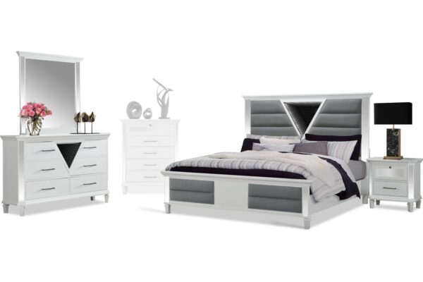 Marco Bed, Dresser, Mirror & Nightstand