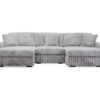 Monaco 3PC Sectional w2 chaise in Gray