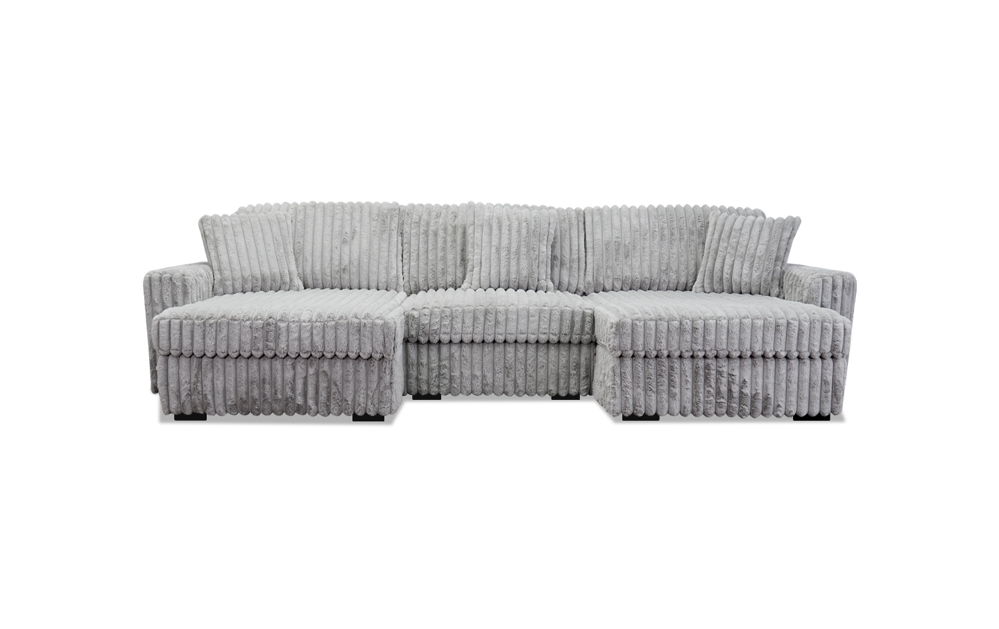 Monaco 3PC Sectional w2 chaise in Gray