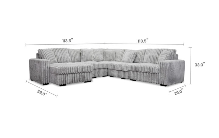 5PC Sectional W-Chaise