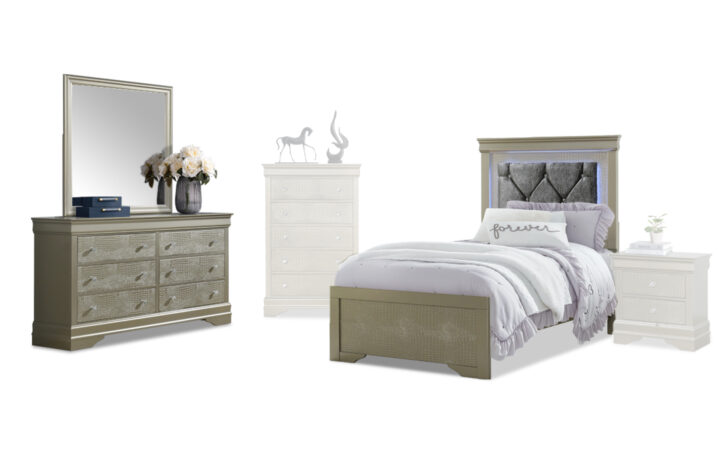 Pompei twin Bed, Dresser and Mirror