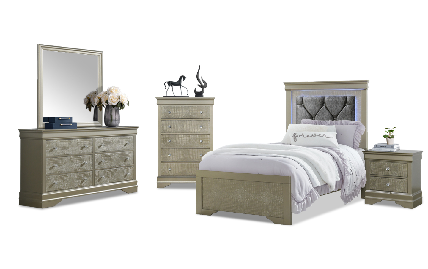 Pompei twin Bedroom Set