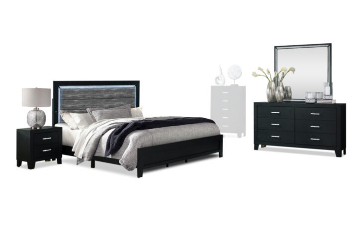 Reid Bed, Dresser, Mirror and Nightstand