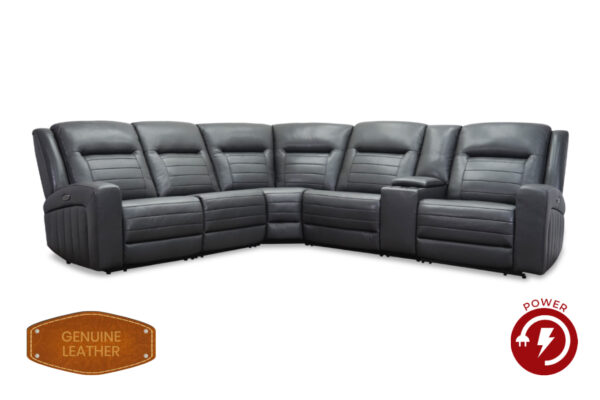 Chesapeake 6PC Power Sectional Dark Gray - 01