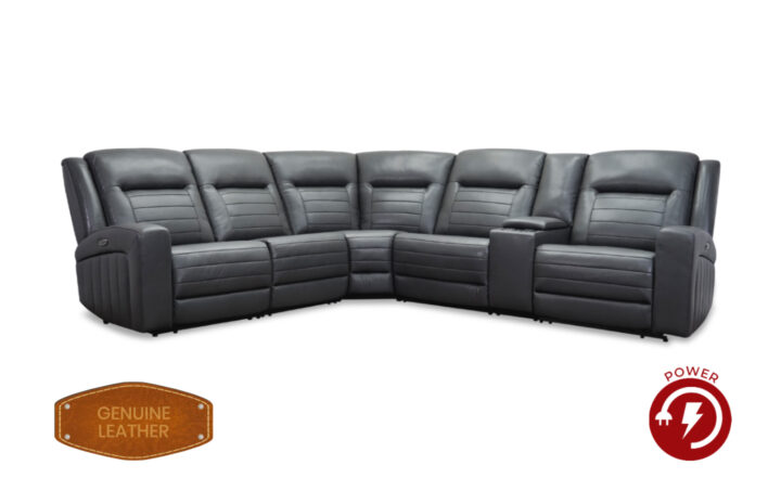 Chesapeake 6PC Power Sectional Dark Gray - 01