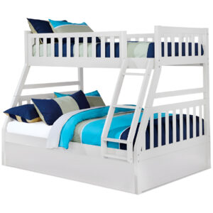 Sam TwinFull Bunk Bed in White - 01