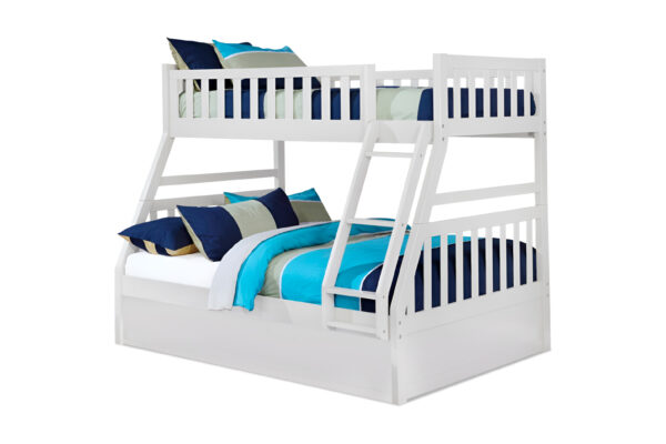 Sam TwinFull Bunk Bed in White - 01