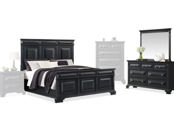 BRIDGESTONE BED & dresser and mirror