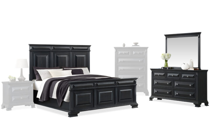 BRIDGESTONE BED & dresser and mirror