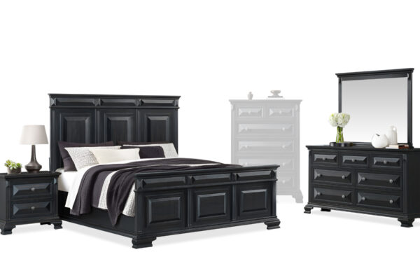 BRIDGESTONE BED dresser and mirror and nightstand