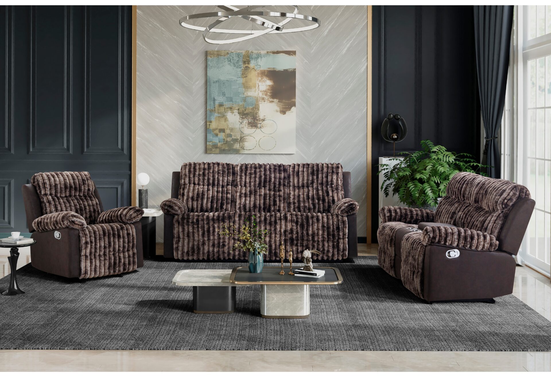 Hayden Reclining sofa and loveseat and recliner life