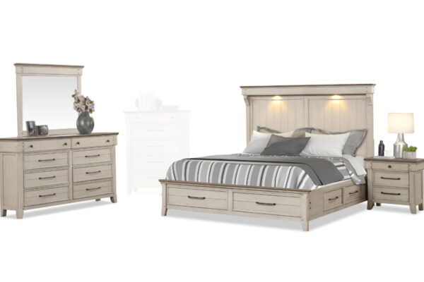 VANESSA bed Dresser and mirror and nightstand