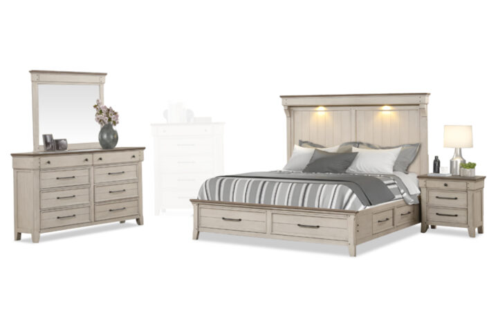 VANESSA bed Dresser and mirror and nightstand