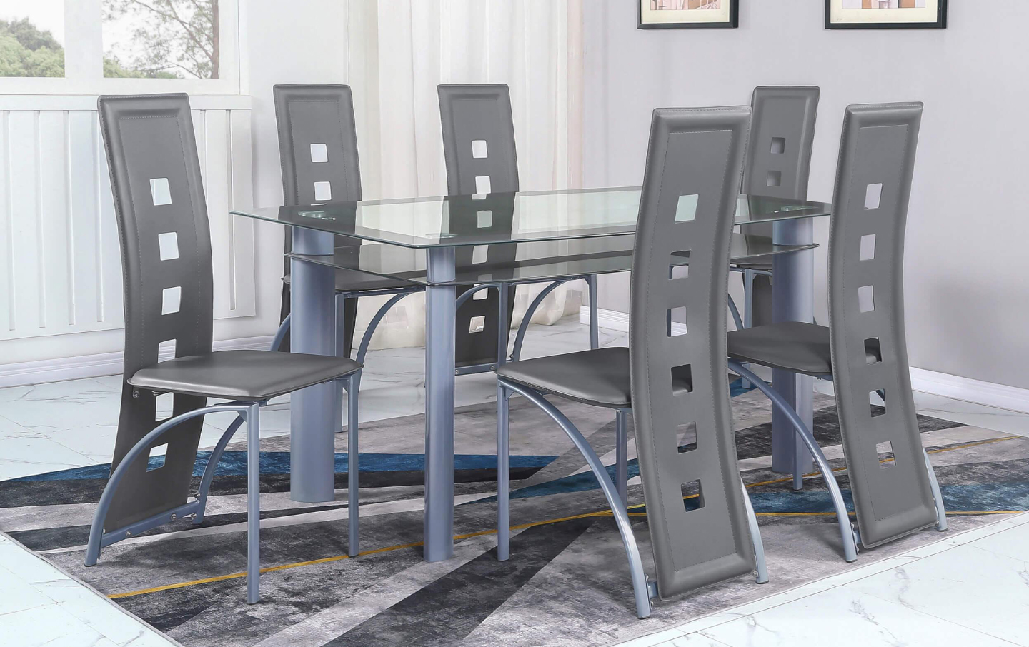 Valencia Dining Room Set in Charcoal