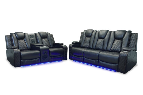 Dayln black sofa and loveseat