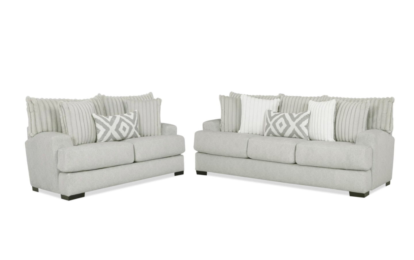 MONDO SOFA AND LOVESEAT silver