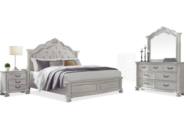 Montelaine bed dresser and mirrior nightstand