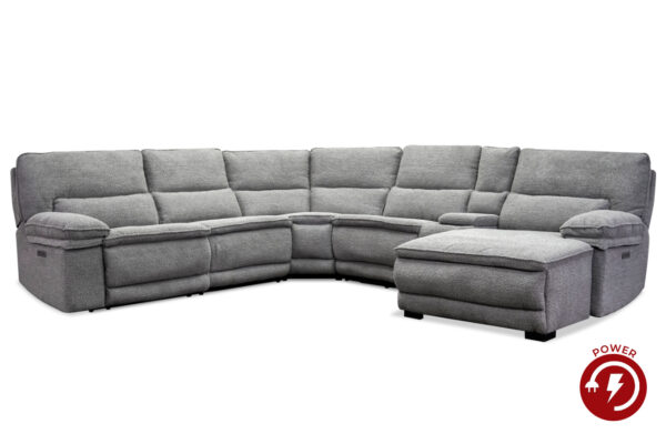 Stanley 6 Pcs Power Sectional in Grey