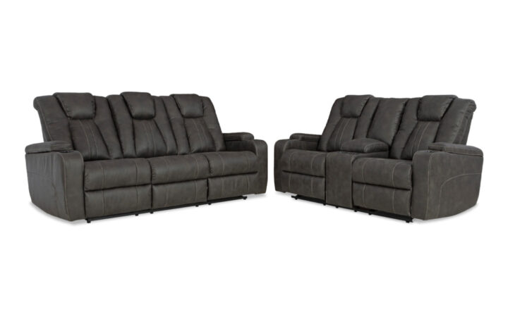 BATAVIA RECLINING SOFA & LOVESEAT IN GREY