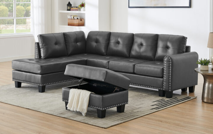 EWING 2PC SECTIONAL W_OTTOMAN IN BLACK