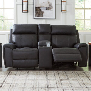 FLORELLE RECLINING loveseat IN CHARCOAL BLACK 01