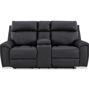 FLORELLE RECLINING loveseat IN CHARCOAL BLACK